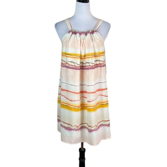 Nine West Elegant Halter Neck Cream Fabric Dress, Size M, NWT - Picture 1 of 10